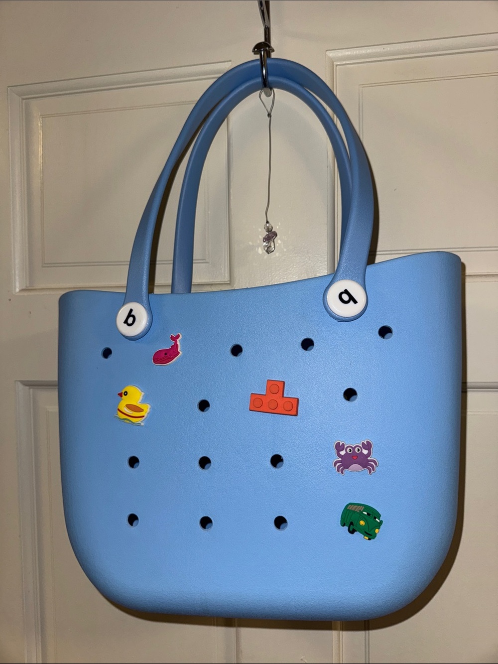 BOGG BAG Light Blue Tote with Playful Charms
